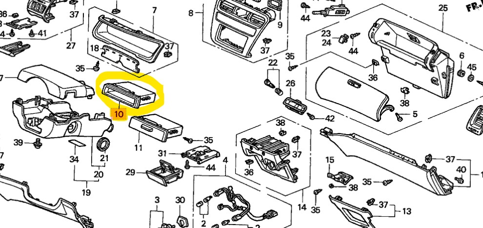 ENS. DE POCHE AUTORADIO *NH167L * HONDA, 77280-S84-A50ZA