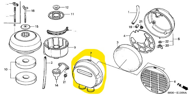 Couvercle de filtre à air Honda G150-G200, 17231-883-632, 17231883632