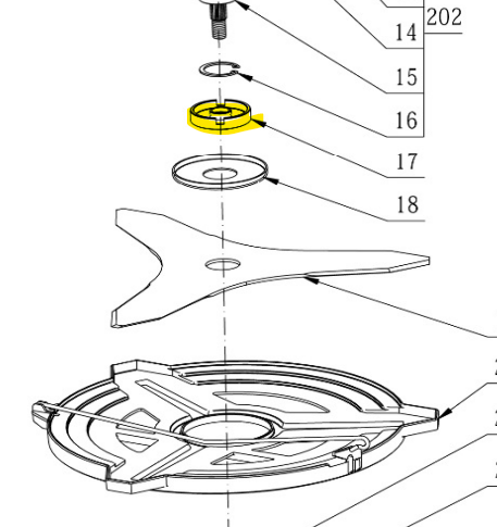 rondelle cannelée primaire fixation lame ego bca1200 ego bca1200, 3552509001 , 28500679