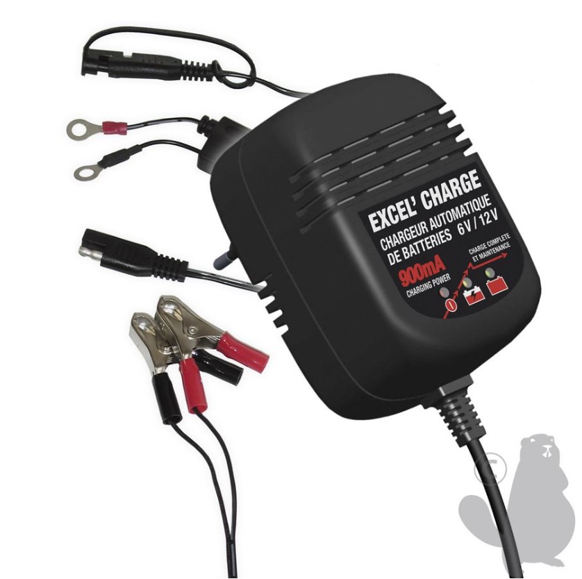 Chargeur de batterie 6 et 12V 0 9A. pour batterie de 3 - 39Ah., XTEXL900