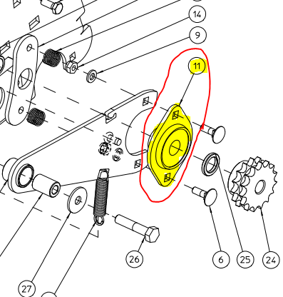 Palier de roulement ASPFL202 Eliet Compactor E600 BL801101500, BL801101500, BL801 101 500, BL 801 101 500, PFL1-3