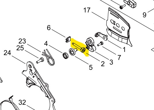 Vis tendeur de chaine ECHO CS7310SX, V203-002460, ECV203-002460, ECV203002460