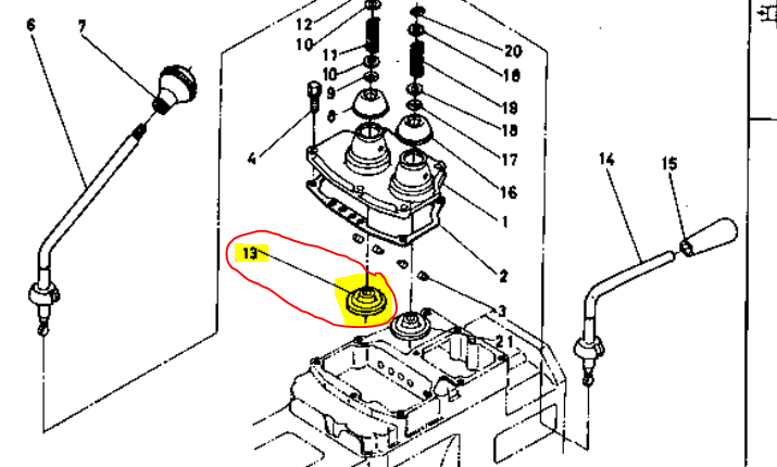 Soufflet joint étanchéité levier de vitesses et PTO Kubota L245DT, T027023870, T027-023870, 34150-23872, 3415023872, 34150-23870, 3415023870