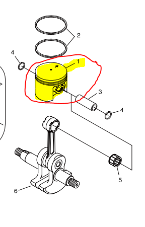 Piston Shindaiwa B530, A100-000680, A100000680, SIA100000680