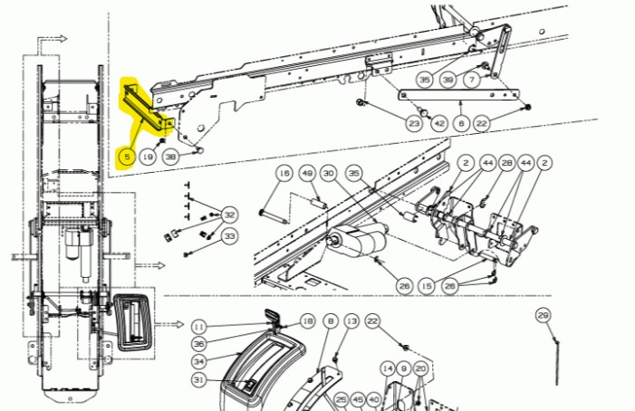 Black Front Hanger Bracket Cub Cadet, 703-07954A-S, 70307954AS