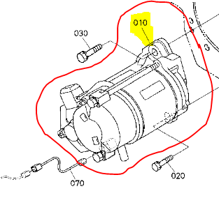 Démarreur Kubota G1700 - G1900 - TG1860 - F1900, K331196300, K3311-96300