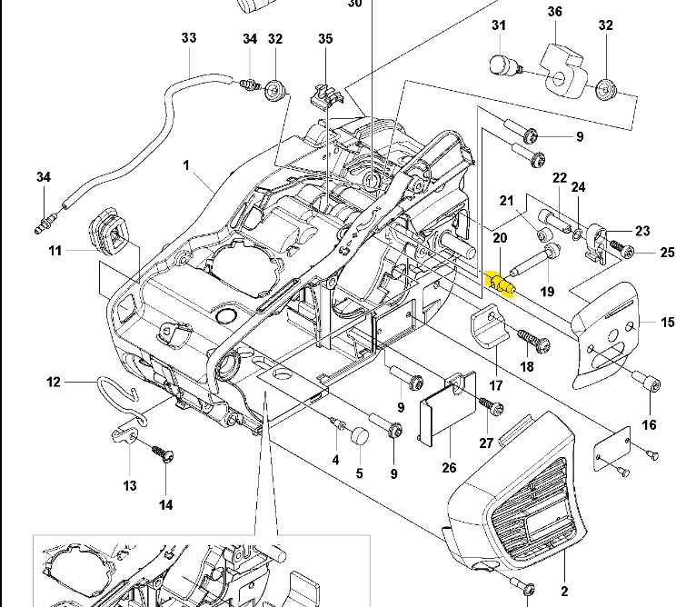 Ergot Husqvarna T525, 5137014-01, 513701401, 732513701401