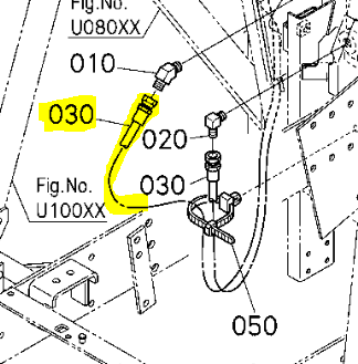 Tuyau de vidange de bac Kubota GZD15, K608262423, K6082-62423