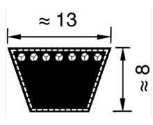 courroie trapezoidale crantée 48pouces, A46, AX46