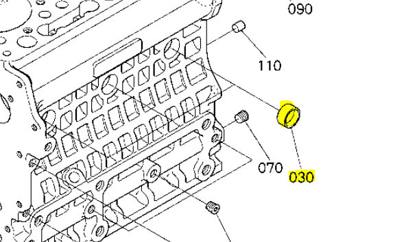 Pastille bloc moteur Kubota série B-BX-G, 16851-96270, 1685196270