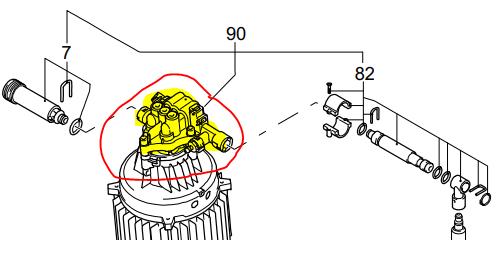 Pompe électrique complète MAKITA HW132, 609641800, 609 641 800, 609.641.800