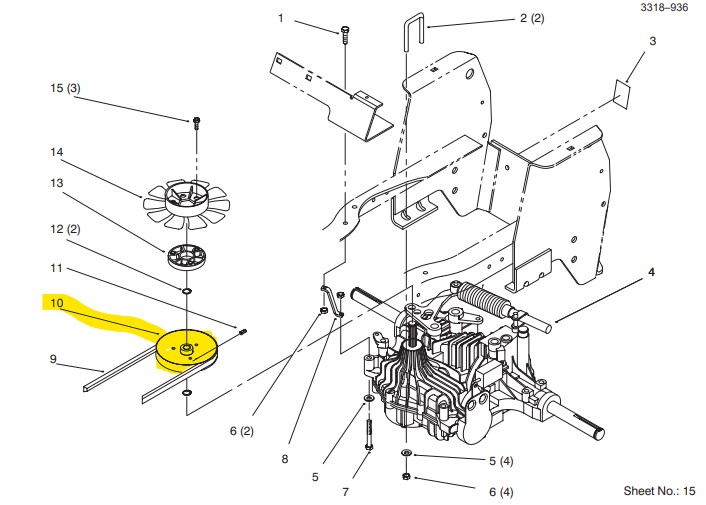 Poulie de transmission TORO-Wheel Horse, 92-6686, 926686