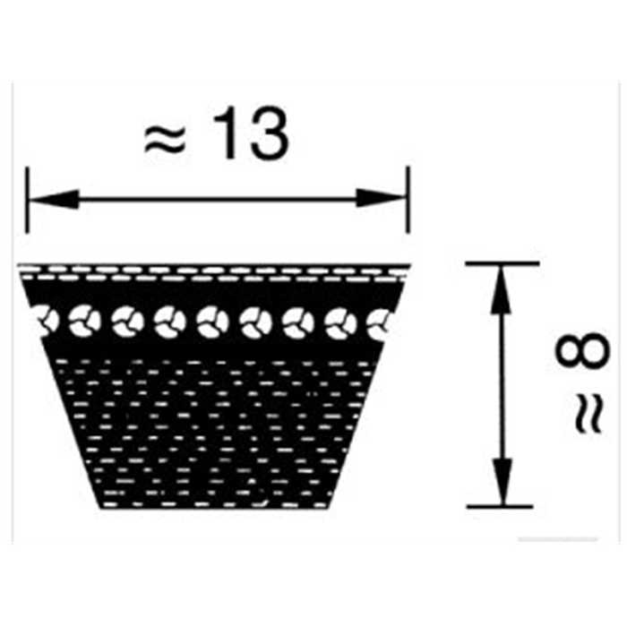 Courroie crantée ax40 13x1046, AX131046