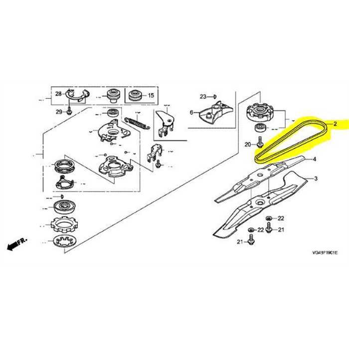 Courroie de lame Honda HRG536, 22431 VL0 P01, 22431VL0P01