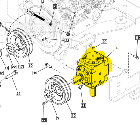 Briggs et Stratton 5105359 Boîte de vitesses angle droit 215 spécial Nouveau num. 5105359FS, 5105359FS