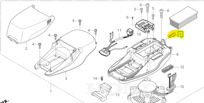 Clé tondeuse Honda HRG466XB, 36012-VAA-E11, 36012VAAE11