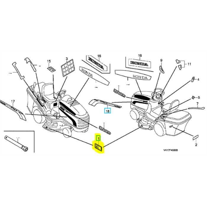 Autocollant plateau de coupe HONDA hf2417, 80105Y09003, 80105-Y09-003