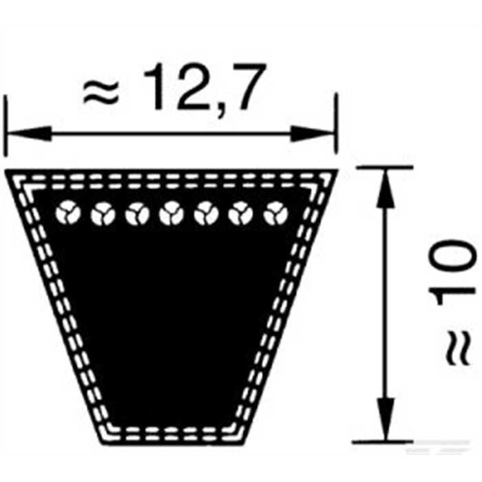 Courroie mitsuboshi spa882, A33.5, SPA882LD, SPA882LW