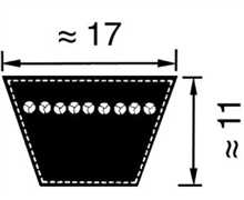 Courroie broyeur a fléaux Delmorino funny 42800016, B38.5, 42800016, B38 1/2