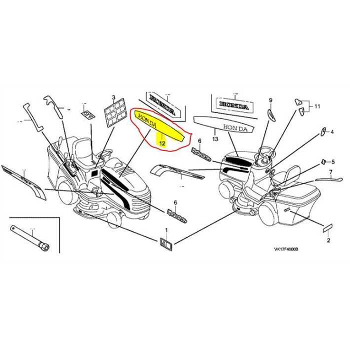 Autocollant de capot cà´té Droit Honda HF2315HM, 80175VK1003, 80175-VK1-003