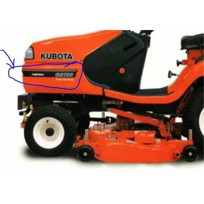 Autocollant de capot Kubota GAUCHE inscription - DIESEL G2160, K211065130, K2110-6513-0