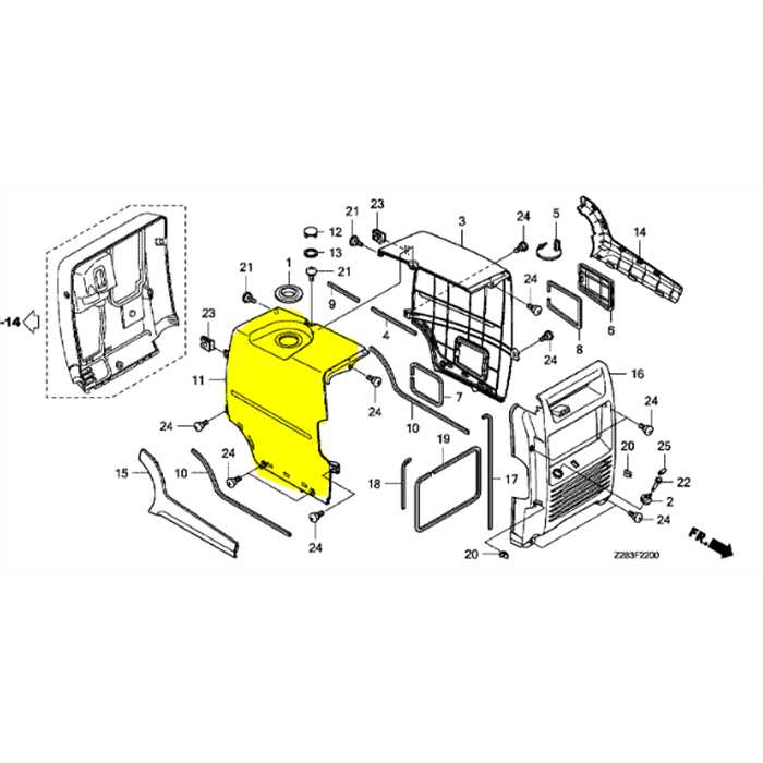 Couvercle comp. lateral g. *r280* eu30i, 63220-Z28-030-ZA