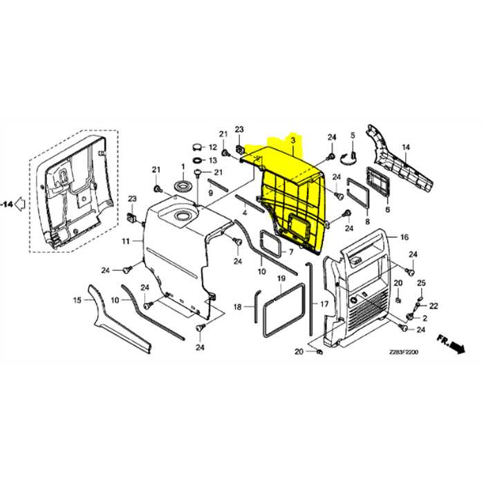 Couvercle lateral d. *r280* eu301, 63211-Z28-010ZA