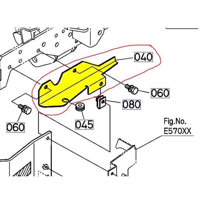 Couvercle support avant gauche Kubota G23, K205322532, K2053-2253-2