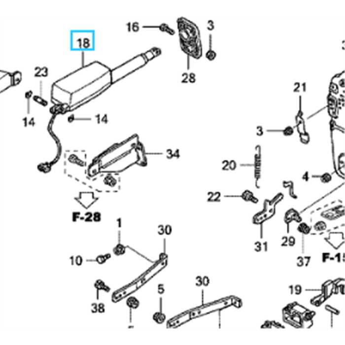 vérin électrique bac a herbe pour HONDA HF2315 HF2417 HF2622, 80182-VK1-003