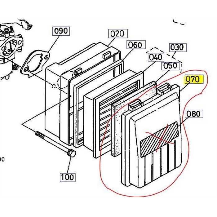 Couvercle de filtre a air KUBOTA gh170-1e-q4 - TF50-R, E211111160, E2111-1116-0