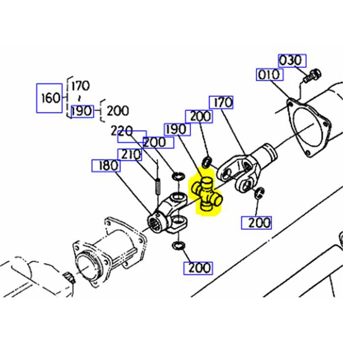 Croisillon de cardan KUBOTA B2150, 6659156320, 66591-5632-0