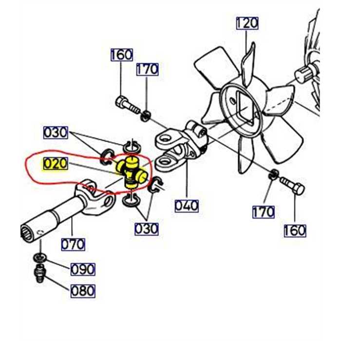 Croisillon cardan KUBOTA G19-G18-G21, 37410-13722, 3741013722