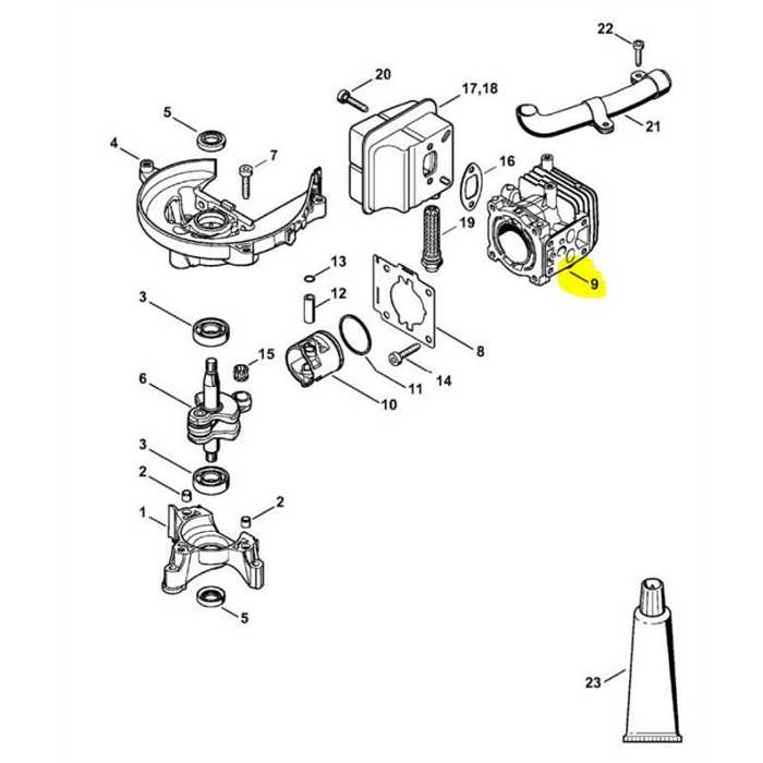 Cylindre avec piston 34mm Stihl HS82, 4237 020 1202, 42370201202