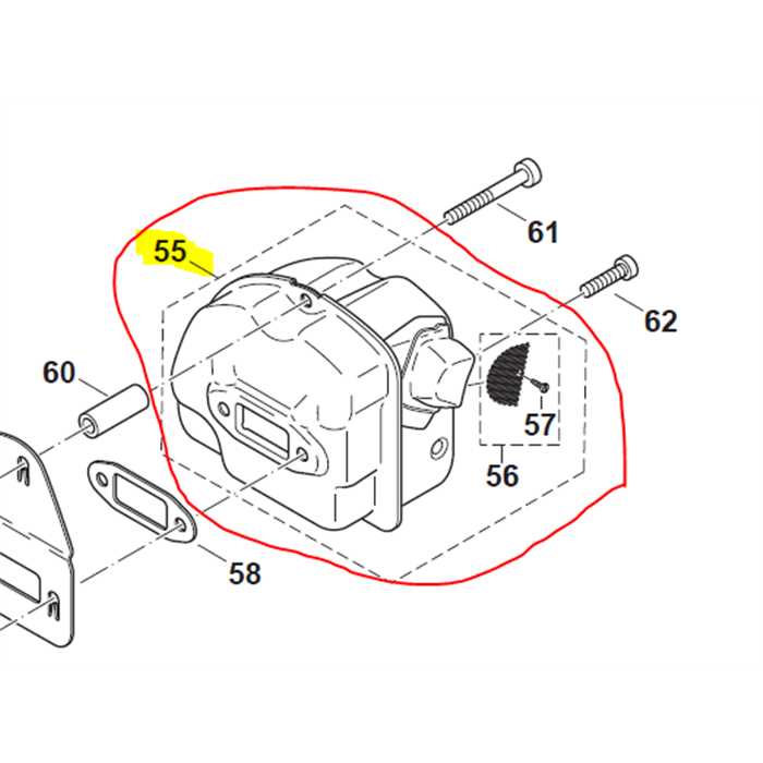 Échappement complet Dolmar PS7900, 038174200, 038.174.200