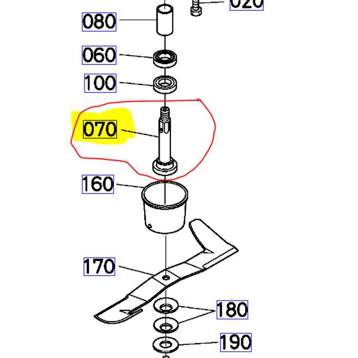 Axe de lame gauche KUBOTA GR1600, K561734550, K5617-3455-0