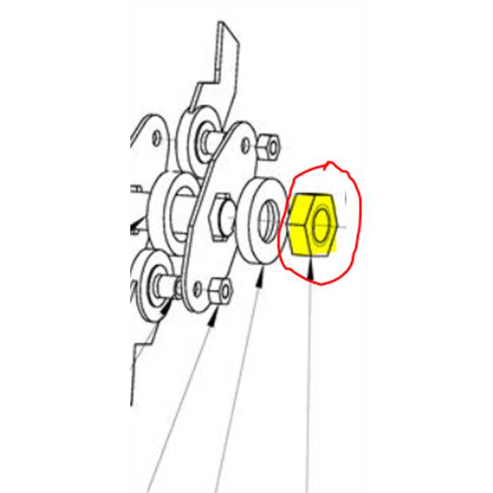 Ecrou axe de rotor ELIET e501 BS501902200, BS501902200