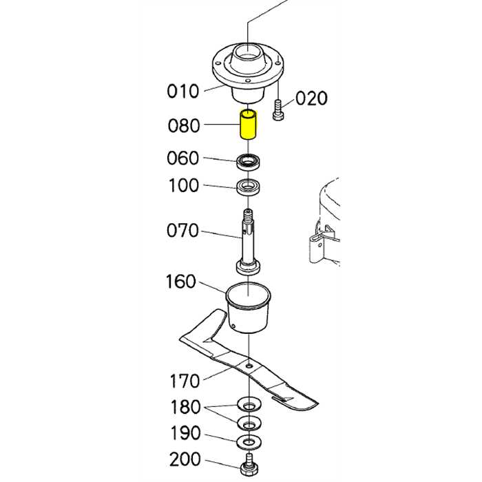 Entretoise axe de palier lame KUBOTA GR1600, K5617-71130, K561771130, K5579-34590, K557934590, K5617-7113-0