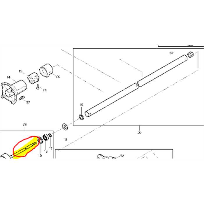 Axe de transmission débroussailleuse Makita - Dolmar, 1421441, R142144-1, R1421441