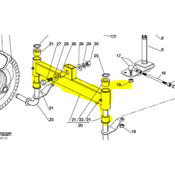 Essieu avant complet HONDA HF1211 ancien modèle 98-2001, 84034053/0, CG84034053H0