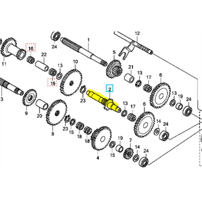 Axe de renvoi HONDA fr750 17mm, 23221-777-000