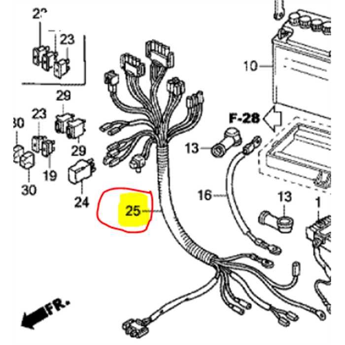 Faisceau électrique avant HONDA HF2417 - HF2620, 80529-VK1-013, 80529-VK1-003