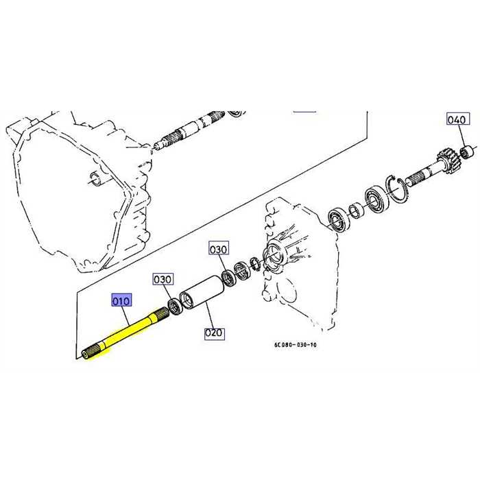 Axe entre l'embrayage et la boite à  vitesse Kubota B1610, 6A32013652, 6A320-13650