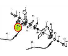 Axe fixation de cà¢ble hydrostatique HONDA, 90752-VA3-P00, 90752-VA3-P01