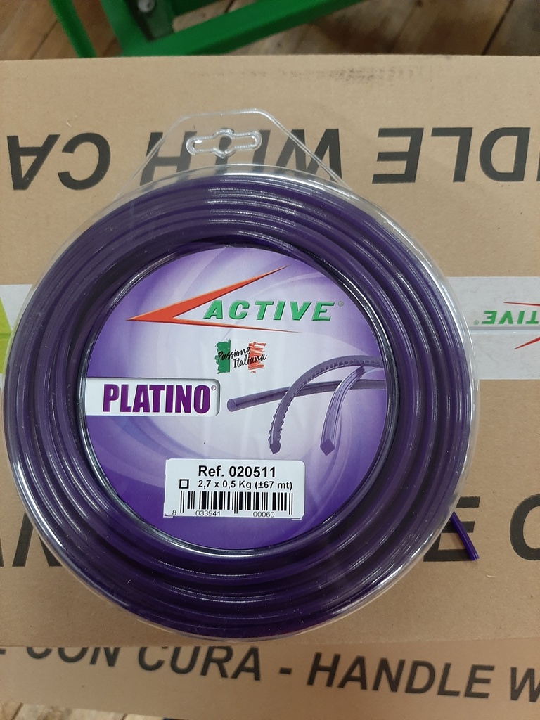 Fil nylon ACTIVE platino 2.7mm carré 500g, 20511, AC20511