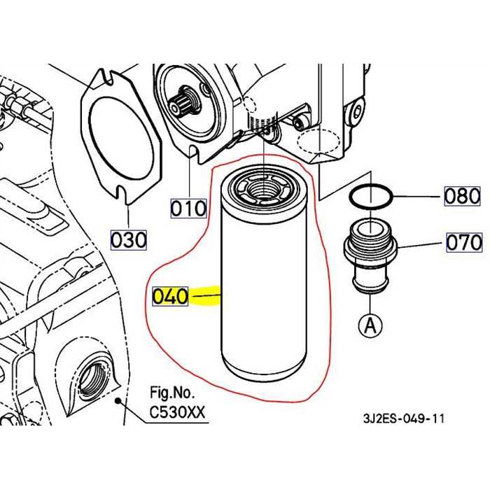 Filtre hydraulique cartouche métallique KUBOTA série M6121 - M7, 3J02808960, 3J028-0896-0