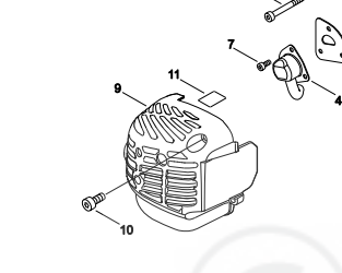 Couvercle échappement Shindaiwa HCR165, A320-001120, A320001120, ECA320001120