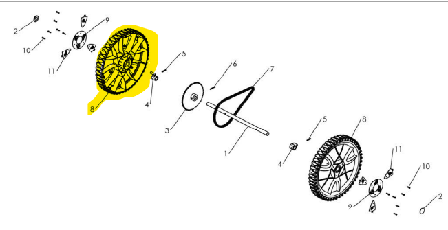 ROUE ARRIERE NOIRE DIAM 420 MM ROQUE ET LECOEUR RL2006, RL0340030070, 0340030070