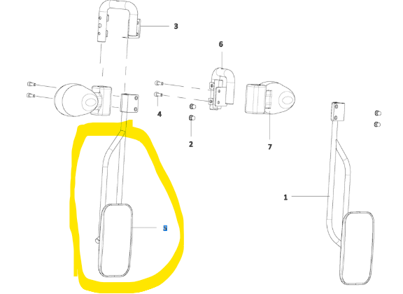 Rétroviseur gauche Kubota EK1-261 D11177890AB.9