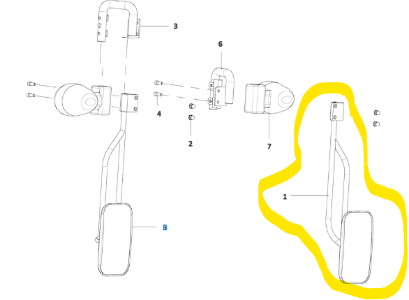 Rétroviseur droit Kubota EK1-261 D11177900AB.9