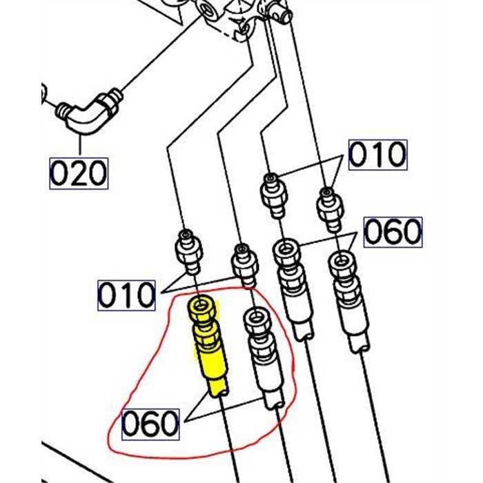 Flexible de cylindre KUBOTA GCK500 a la pièce, K607364830, K6073-6483-0